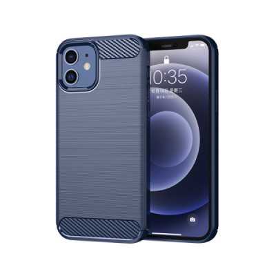 Husa pentru iPhone 12 / 12 Pro - Techsuit Carbon Silicone - Blue - 1