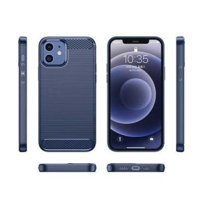 Husa pentru iPhone 12 / 12 Pro - Techsuit Carbon Silicone - Blue - 2