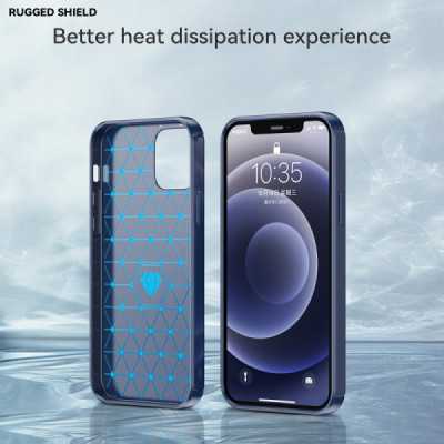 Husa pentru iPhone 12 / 12 Pro - Techsuit Carbon Silicone - Blue - 5