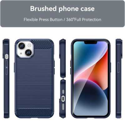 Husa pentru iPhone 15 - Techsuit Carbon Silicone - Blue - 2