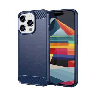 Husa pentru iPhone 15 Pro - Techsuit Carbon Silicone - Blue - 1