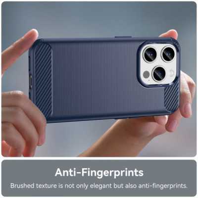 Husa pentru iPhone 15 Pro - Techsuit Carbon Silicone - Blue - 4