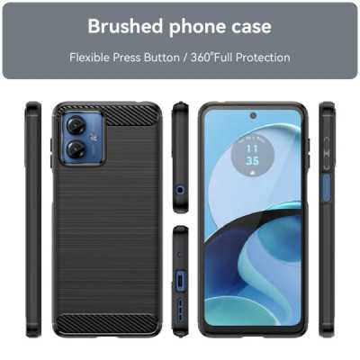 Husa pentru Motorola Moto G14 - Techsuit Carbon Silicone - Blue - 2