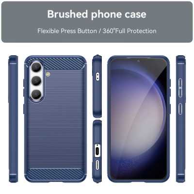 Husa pentru Samsung Galaxy S24 - Techsuit Carbon Silicone - Blue - 2