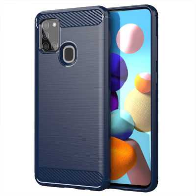 Husa pentru Samsung Galaxy A21s - Techsuit Carbon Silicone - Blue - 1