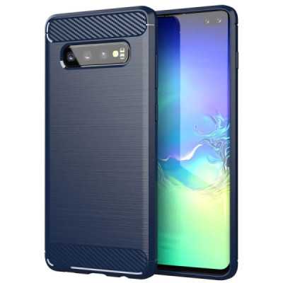 Husa pentru Samsung Galaxy S10 Plus - Techsuit Carbon Silicone - Blue - 1