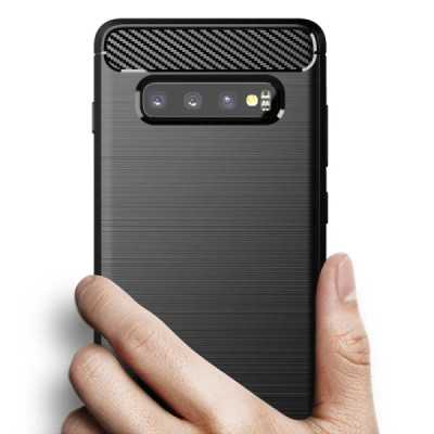 Husa pentru Samsung Galaxy S10 Plus - Techsuit Carbon Silicone - Blue - 3