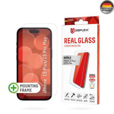 Folie pentru iPhone 15 Plus / 15 Pro Max - Displex Real Glass 2D - Clear - 1