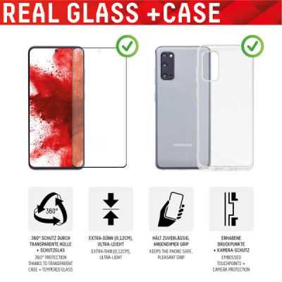 Folie pentru Samsung Galaxy S22 Ultra 5G - Displex Real Glass 3D + Case - Clear - 5