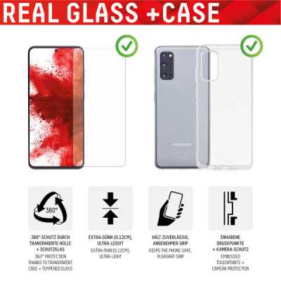 Folie pentru Samsung Galaxy S22 Plus 5G - Displex Real Glass + Case - Clear - 3