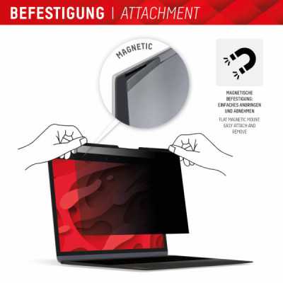 Folie pentru Laptop Universala 14", 16:9 - Displex Laptop Privacy Safe - Black - 3