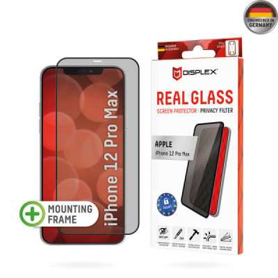 Folie pentru iPhone 12 Pro Max - Displex Real Glass Privacy Full Cover - Black - 1