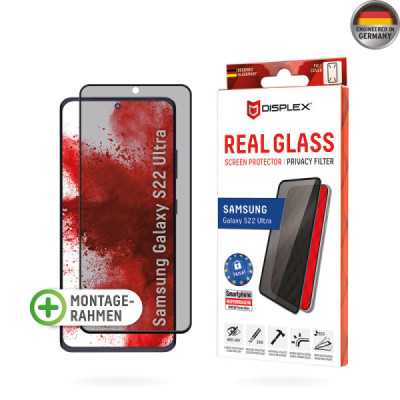 Folie pentru Samsung Galaxy S22 Ultra 5G - Displex Real Glass Privacy Full Cover - Black - 1