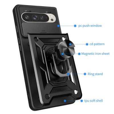 Husa pentru Google Pixel 9 , 9 Pro - Techsuit CamShield Series - Black - 2