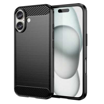 Husa pentru iPhone 16 - Techsuit Carbon Silicone - Black - 1