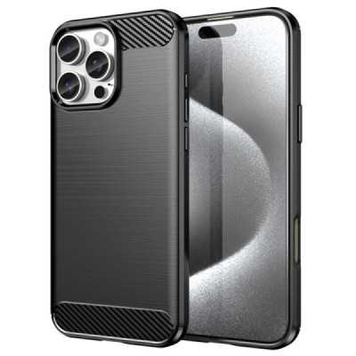 Husa pentru iPhone 16 Pro Max - Techsuit Carbon Silicone - Black - 1