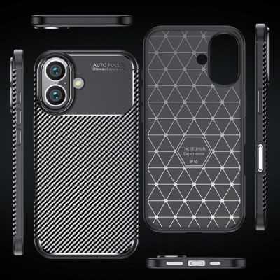 Husa pentru iPhone 16 Plus - Techsuit CarbonFiber - Black - 2