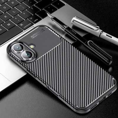 Husa pentru iPhone 16 Plus - Techsuit CarbonFiber - Black - 6