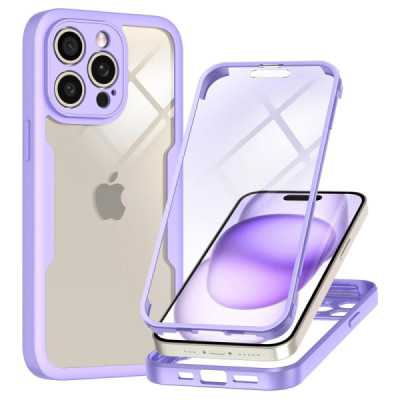 Husa pentru iPhone 16 Pro + Folie - Techsuit ColorVerse 360 Series - Purple - 1