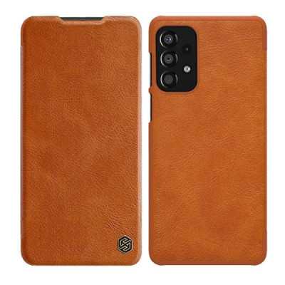 Husa pentru iPhone 16 - Nillkin Qin Prop Leather Case - Brown - 1