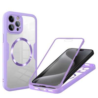 Husa pentru iPhone 16 Pro + Folie - Techsuit ColorVerse 360 MagSafe Series - Purple - 1