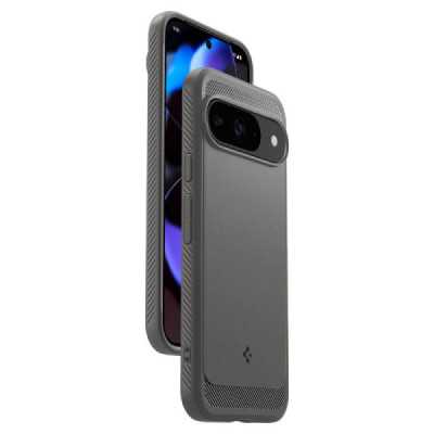 Husa pentru Google Pixel 9 , 9 Pro - Spigen Rugged Armor - Marble Grey - 6