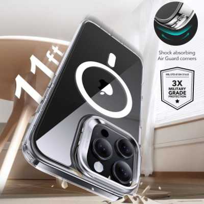 Husa pentru iPhone 16 Pro Max + Folie - ESR Classic Hybrid HaloLock Kickstand - Clear - 3