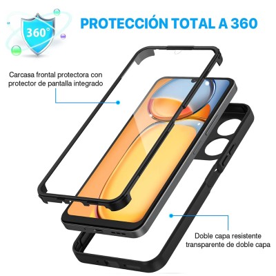 Husa + folie pentru Xiaomi Redmi 13C 4G / Poco C65, Techsuit ColorVerse 360 Series, negru - 3 Husa + folie pentru Xiaomi Redmi 13C 4G / Poco C65, Techsuit ColorVerse 360 Series, negru - 3