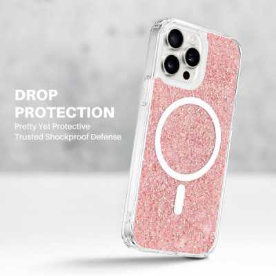 Husa pentru iPhone 16 , Techsuit Sparkly Glitter MagSafe , Pink - 4