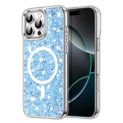 Husa pentru iPhone 16 Pro , Techsuit Sparkly Glitter MagSafe , Blue - 1