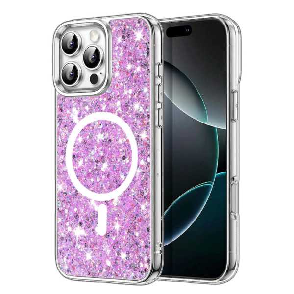 Husa pentru iPhone 16 Pro , Techsuit Sparkly Glitter MagSafe , Magenta