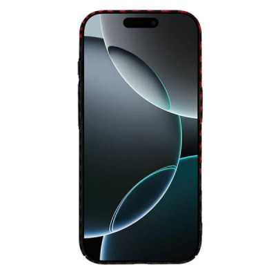 Husa pentru iPhone 16 Pro , Techsuit Carbonite FiberShell , rosu Vortex - 2