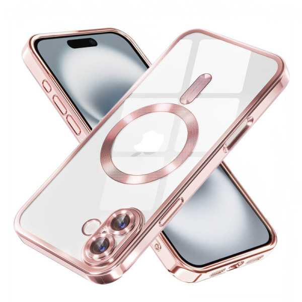 Husa pentru iPhone 16 , Techsuit Luxury Crystal MagSafe , Pink