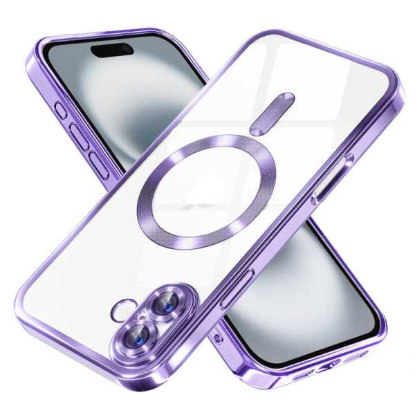 Husa pentru iPhone 16 , Techsuit Luxury Crystal MagSafe , Light Purple