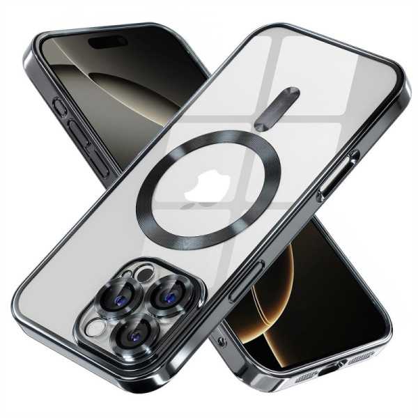 Husa pentru iPhone 16 Pro , Techsuit Luxury Crystal MagSafe , negru