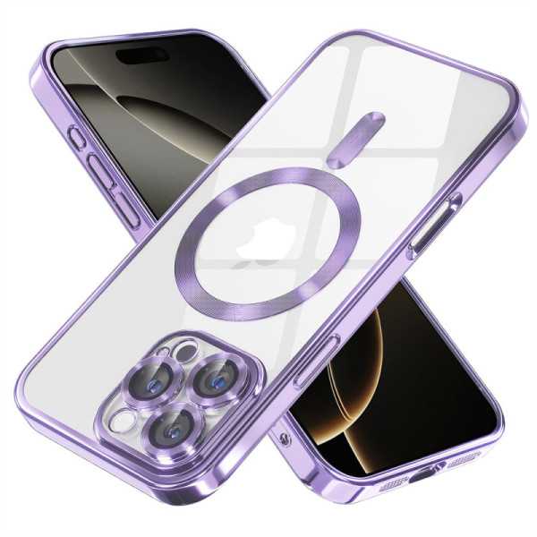 Husa pentru iPhone 16 Pro , Techsuit Luxury Crystal MagSafe , Light Purple