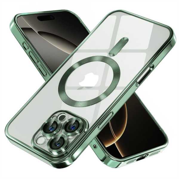 Husa pentru iPhone 16 Pro , Techsuit Luxury Crystal MagSafe , deep green