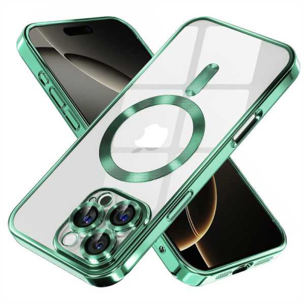 Husa pentru iPhone 16 Pro , Techsuit Luxury Crystal MagSafe , light green