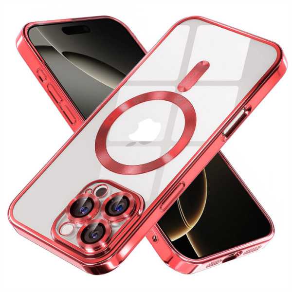 Husa pentru iPhone 16 Pro Max , Techsuit Luxury Crystal MagSafe , rosu