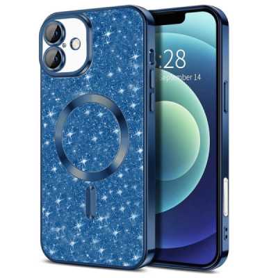 Husa pentru iPhone 16 , Techsuit Luxury Glitter MagSafe , Deep Blue - 1