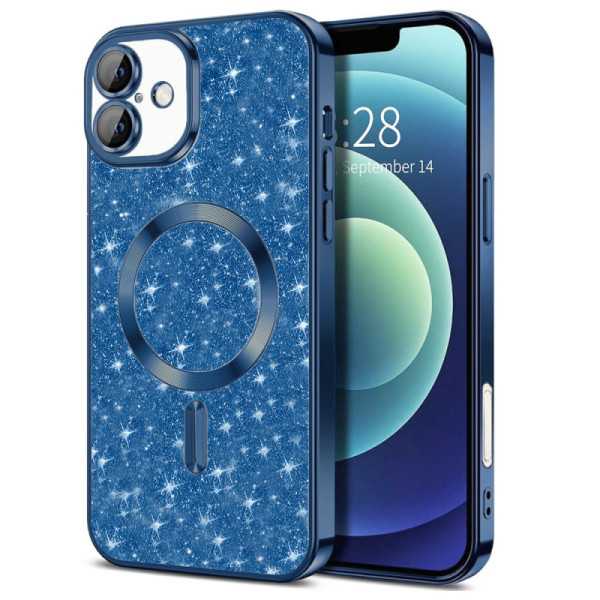 Husa pentru iPhone 16 , Techsuit Luxury Glitter MagSafe , Deep Blue