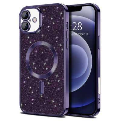 Husa pentru iPhone 16 Plus , Techsuit Luxury Glitter MagSafe , Deep Purple - 1