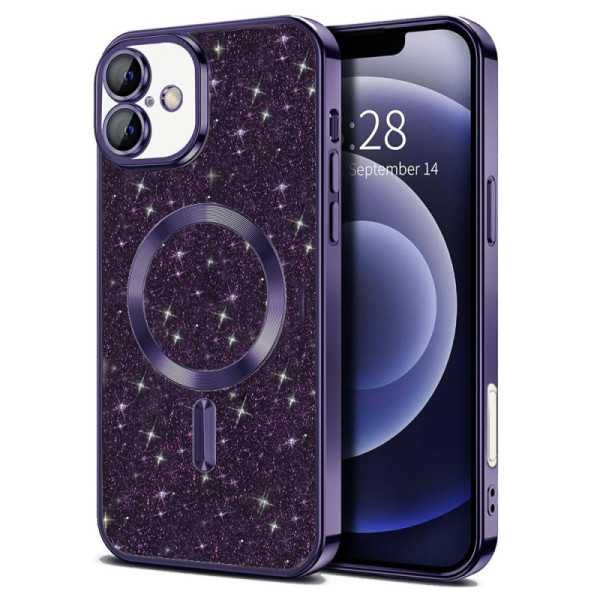 Husa pentru iPhone 16 Plus , Techsuit Luxury Glitter MagSafe , Deep Purple