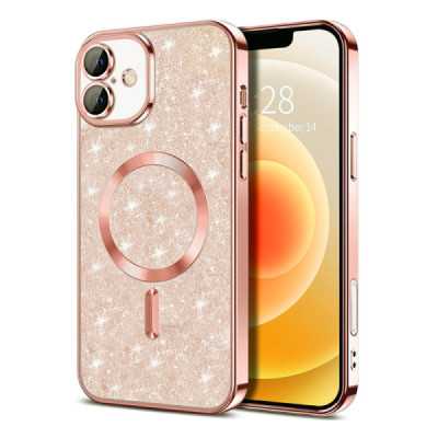 Husa pentru iPhone 16 Plus , Techsuit Luxury Glitter MagSafe , Rose Gold - 1