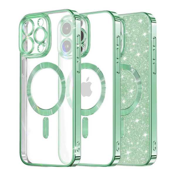 Husa pentru iPhone 16 Pro , Techsuit Luxury Glitter MagSafe , light green