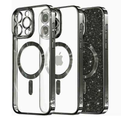 Husa pentru iPhone 16 Pro Max , Techsuit Luxury Glitter MagSafe , negru - 1