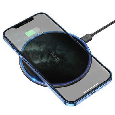 Incarcator Wireless Fast Charging 15W, Hoco Pro Easy (CW6), negru - 4