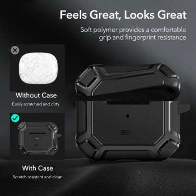 Husa pentru Apple AirPods 3, ESR Shock Armor, negru - 4