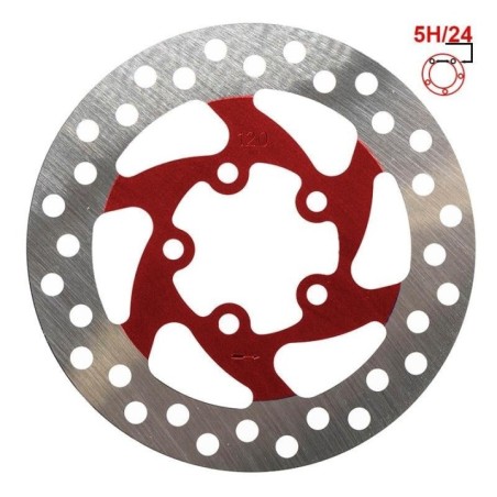 Disc de frana trotineta electrica 120mm 5H rosu